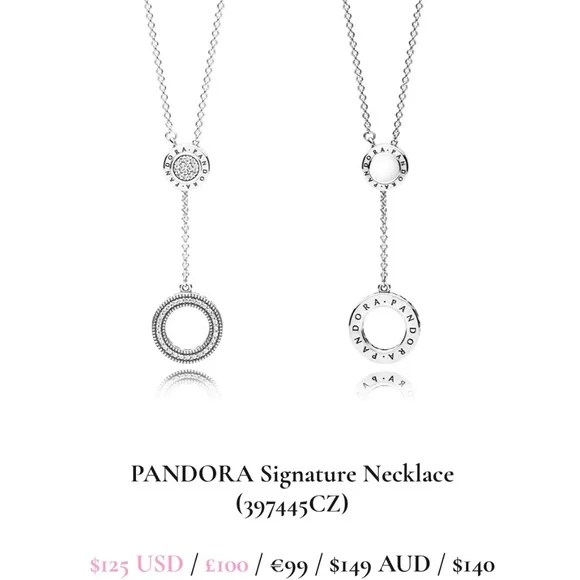 Brand new in box Pandora Signature Pave Necklace - Picture 2 of 9